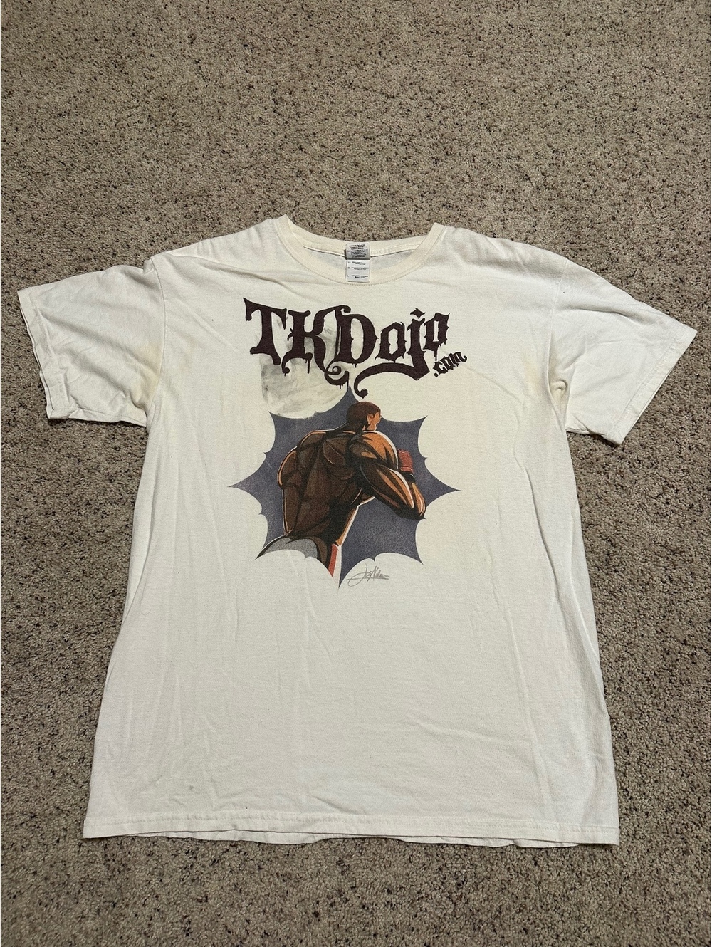 TK Dojo Graphic T-Shirt Size Large White Cotton